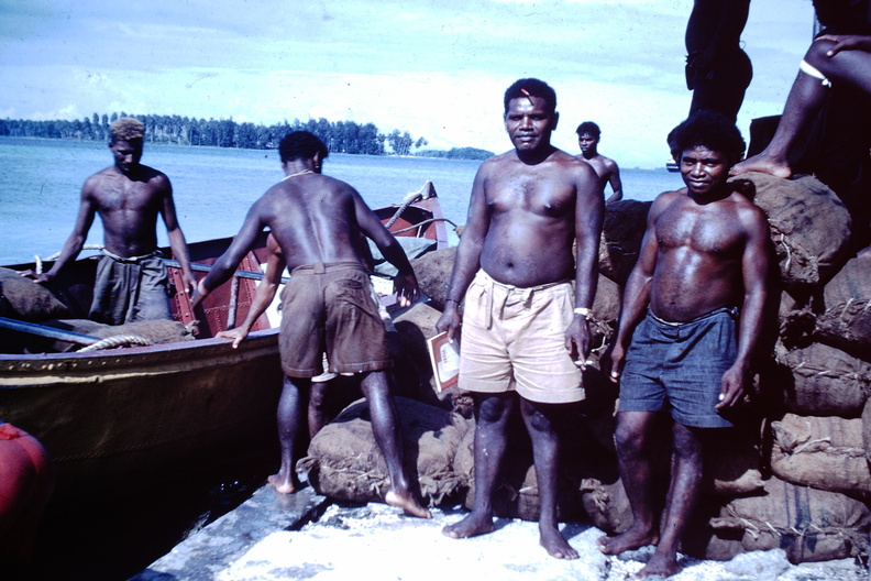 1961 January - Pepesala, loading copra Tulagi.JPG